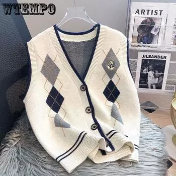 WTEMPO Women s Knitted Vest Autumn and Winter Sweater Camisole Paired with Shirt Winter S