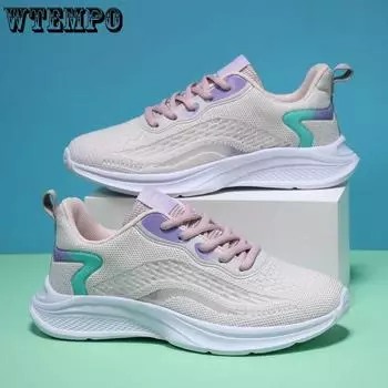 WTEMPO Women s Summer Sneakers Breathable Lightweight Thin Mesh Sport Shoes Slip Resistant Casual Shoes Shock Absorbing Running Shoes 35 фиолетовый