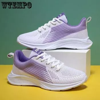 WTEMPO Women s Summer Sneakers Lightweight Breathable Thin Mesh Sport Shoes Slip Resistant Casual Shoes Shock Absorbing Running Shoes 35 фиолетовый