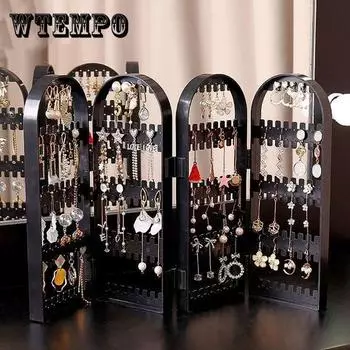 WTEMPO женская коробка для хранения сережек, многофункциональная портативная маленькая коробка для хранения, стеллаж для демонстрации сережек, домашняя шкатулка для ювелирных изделий 43.5*2*28cm