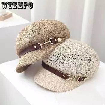 WTEMPO Женские дышащие шляпы от солнца с вырезами, легкие восьмиугольные шляпы с поясом, складные сетчатые шапки на весну и лето, идеально подходящие для повседневных образов 1pc