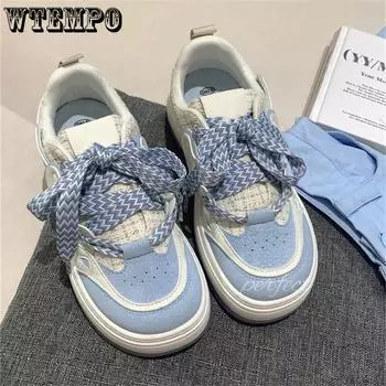 WTEMPO женские летние кроссовки с мягкой подошвой, нескользящие туфли на досках, дышащая повседневная обувь с сеткой, уличная спортивная обувь 35 синий
