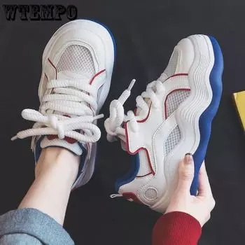 WTEMPO женские летние кроссовки уличная спортивная обувь повседневные кроссовки дышащие неуклюжие кроссовки нескользящая обувь для доски 35 синий
