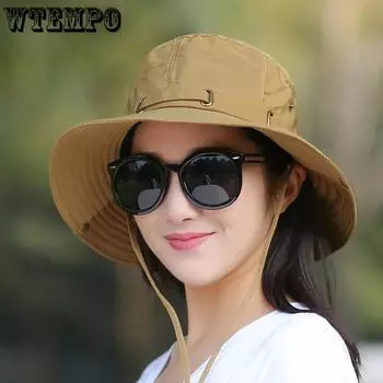 WTEMPO Женские летние шляпы от солнца Весенние дышащие солнцезащитные шляпы для активного отдыха Пешие прогулки Рыбалка Повседневные дышащие панамы 1pc темно-синий