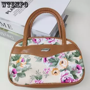WTEMPO женские однотонные кожаные сумки, повседневные портативные сумки для мам, винтажные сумки-кошельки 1pc