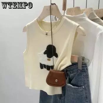 WTEMPO Женские однотонные повседневные жилеты-майки большого размера весна-лето, универсальные майки без рукавов с круглым вырезом на осень S абрикосовый