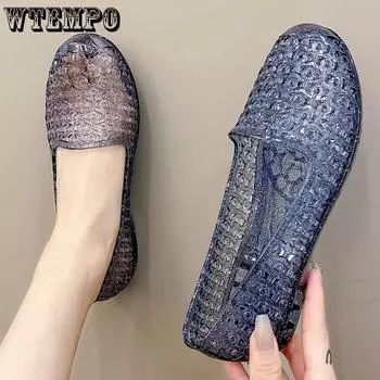 WTEMPO Женские однотонные туфли большого размера на весну и лето, на плоской подошве, с защитой от скольжения, повседневные, универсальные, с вырезами 36 белый