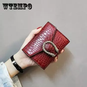 WTEMPO женский кошелек с кредитной банковской картой, кошелек, деловой повседневный мини-кошелек, однотонный брендовый кошелек 12*10*2cm зелёный