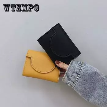 WTEMPO женские повседневные кредитные карты мини-кошельки мягкие ПУ кошелек многофункциональные однотонные короткие кошельки 12*9*2cm красный