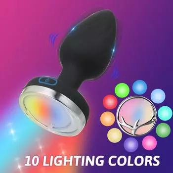 Wtoyu Вибрирующая Анальная пробка Светящаяся анальная пробка Массажер простаты Анальный вибратор Женский и мужской