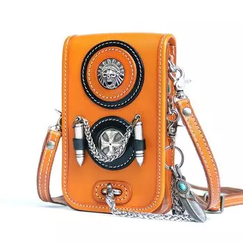 WTZMOTO Мотоцикл оранжевый инструмент общий талия талия задняя передняя кнопка коровья кожа панк талия ретро плечо череп нога и плечо для мотоциклов