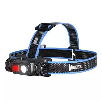 WUBEN H1 Налобный фонарь 1200 люмен светодиодный фонарь налобный фонарь для кемпинга фонарь для шлема велосипедный фонарь яркий 10 режимов IP68 водонепроницаемый 180 регулировка угла чёрный