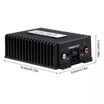 Wudi 4-канальный автомобильный аудиоусилитель, 4*47 Вт усилитель для автомобильной стереосистемы Android, класс AB, 2 Ом стабильный чёрный