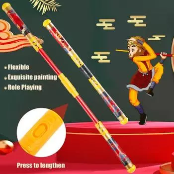 Wukong Golden Cudgel Ruyi Jingu Bang Toy Автоматическая телескопическая дубинка-палка для ролевой игры Избиение демонов жёлтый
