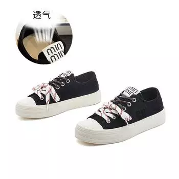 Wulacao pigskin insole little white shoes women s 2025 autumn new casual flat-soled single shoes canvas versatile board shoes women 35