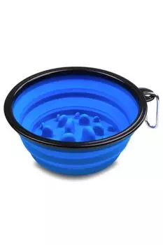 wumio Foldable Food Uneven 1 Prevents Early Uneven Dog Cat Small Compact Dog Bowl, Blue, Piece, Eating, Food, Portable, Portable, Walking, Dogs,