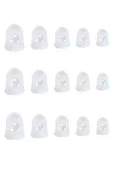 wumio Guitar Finger Cot Transparent Clear Silicone 5 Sizes Set of 3 Practice Protective Pad Fingertip Protector Painless Guard Guitar Bass Finger