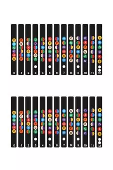 wumio Guitar Fretboard Fret Set of Guitar Chord Finger Improvement Stickers, Stickers, Black, 2, Stickers, Beginner, Acoustic, Electric, Color, чёрный