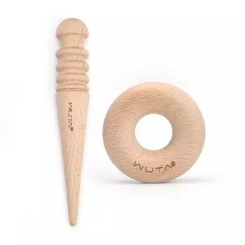 WUTA Edge Polishing Wooden Leather Craft Tool Handmade Leather Polishing Tool Beginner Leather Rebel Bar Donut (Круглая + Форма)