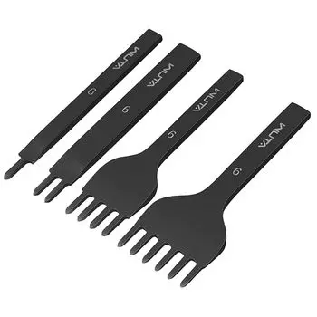 WUTA first generation Leather craft diamond cut upgrade leather craft tools 4 pieces black steel drilling tool set For leather craft DIY Handmade
