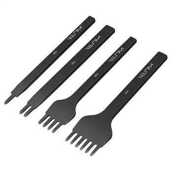 WUTA first generation Leather craft diamond cut upgrade leather craft tools 4 pieces black steel drilling tool set For leather craft DIY Handmade