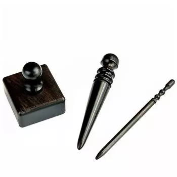 WUTA Glass Leather Polisher Ebony, полировальный круг для кожи, полировщик для кожи черного дерева, полировальный круг для кожи, набор из 3 штук эбеновый