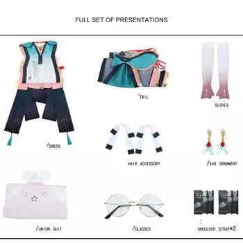 Wuthering Waves Christmas Zhezhi Xmas Lady Cosplay Costume Performance Fans Set XS