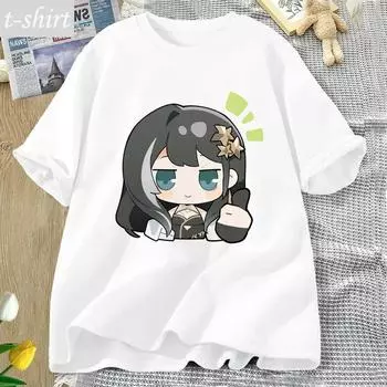 Wuthering Waves Graphic Женские футболки Футболка с коротким рукавом в стиле аниме-комиксов Женская мода 2024 года Игровой принт Женская одежда Топы 2020 года S