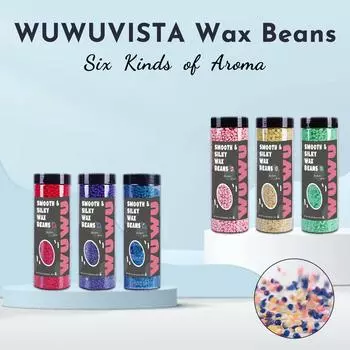 WUWUVISTA Твердые восковые шарики 400 г(14,11 унций) Восковые бобы в бутылке для удаления волос с помощью воскового нагревателя. Безболезненная депиляция в бобах для всех типов волос/тела/лица/ног/подмышек