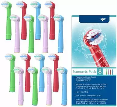 WuYan Brown совместимая электрическая зубная щетка для детей EB10 Sumizumi Clean Kids мягкая сменная щетка 16 шт. в упаковке для детей Oral-B