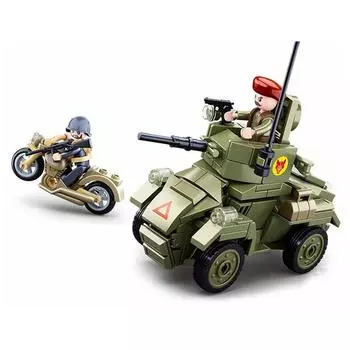 WW2 Северная Африка боевой Humber MK-2 бронеавтомобиль Блоки Наборы кирпичей Классическая модель оружия Детские игрушки, совместимые с Lego серый