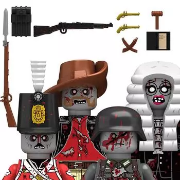 WW2 Военные мертвые солдаты Фигурки Зомби Животные Строительные блоки Наполеоновская армия Оружие Кирпичи Игрушки для детей