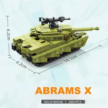 WW2 Военный танк M1A2 Abrams X Боевая машина пехоты Строительные блоки Наборы кубиков Модель Куклы Игрушки из кубиков Дети Рождественские подарки No Box