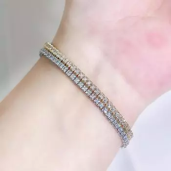 WWJ 2 сложенных браслета-цепочки с несколькими простыми циркониевыми кольцами корейская мода браслет для вечеринок для девушек и дам золотые серебристые ювелирные изделия ювелирный подарок золотой