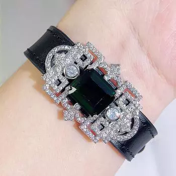 WWJ 2 способа носить ожерелье браслет этнический темно-изумрудный цвет циркон искусственный пояс ювелирные изделия женские ювелирные аксессуары изумрудный