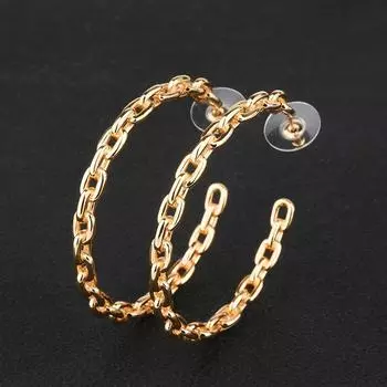 WWJ Европейская Америка Популярные серьги-кольца желтого и золотого цвета с большими круглыми кольцами золотой/чёрный