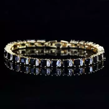 WWJ Изысканные теннисные браслеты золотого цвета с кубическим цирконием белый