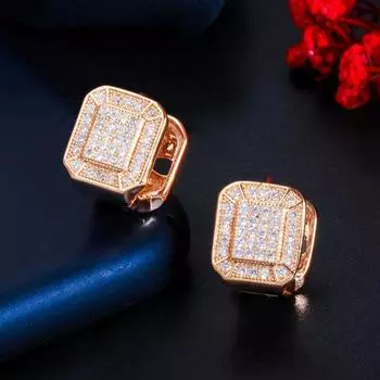 WWJ милые блестящие серьги-гвоздики с кубическим цирконием для женщин, модные украшения золотой