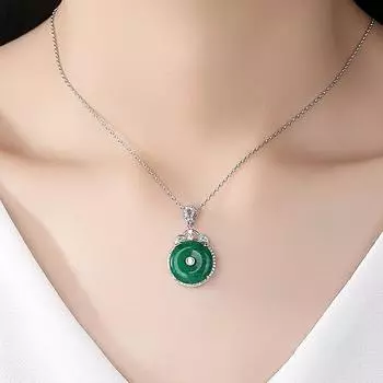 WWJ Модное регулируемое серебряное ожерелье с цирконием изумрудный