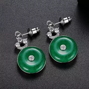 WWJ Простые круглые серьги-капли с инкрустацией цирконием, ювелирные изделия, подарки изумрудный