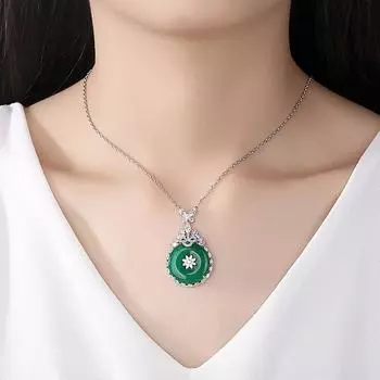 WWJ Регулируемая цепочка с блестками и цирконием, зеленые украшения изумрудный