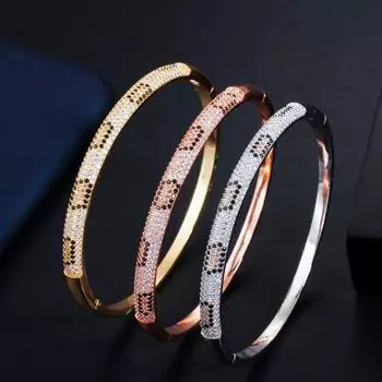 WWJ Уникальный браслет в форме змеи с открытой манжетой, браслет с кубическим цирконием, ювелирные изделия для женщин жёлтый/золотой