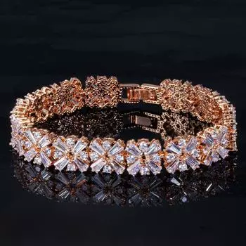 WWJ Высокое качество с кубическим цирконием Роскошный браслет невесты для свадебной вечеринки белый