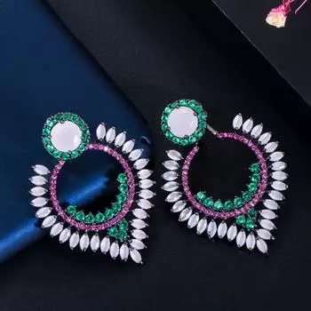 WWJ Высококачественные серьги-гвоздики с кубическим цирконием, матовые, двойного назначения разноцветный