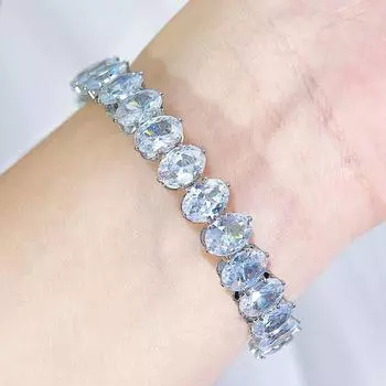 WWJ высококачественные аксессуары для рук супер блестящий овальный геометрический CZ цирконий открывающийся регулируемый браслет женские свадебные украшения парные золотой