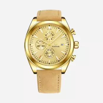 WWOOR новые многофункциональные мужские часы с подсветкой, водонепроницаемые мужские часы, модные кварцевые мужские часы