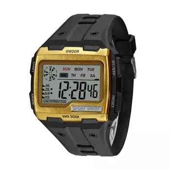 WWOOR Силиконовые квадратные LDE Часы с большим экраном Светящиеся водонепроницаемые часы в стиле Харадзюку