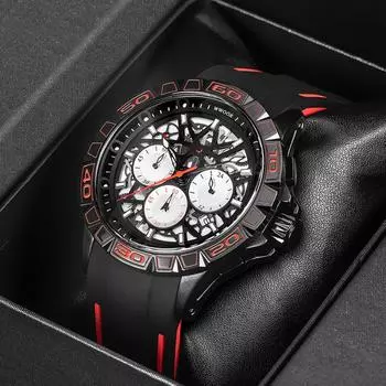 WWOOR Street Trend Светящиеся мужские часы Модные спортивные водонепроницаемые мужские кварцевые часы