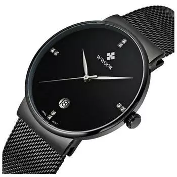 WWOOR Ультратонкие водонепроницаемые мужские часы Мужские наручные часы, популярные корейские часы