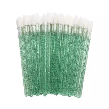 WXVOVXW Disposable Lip Brush Crystal Mascara Brush Hygienic Easy to Use Lip Wand Lip Brush Soft Beauty Salon Makeup Brush Kit (100pcs, Green)